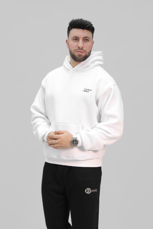 Hoodie white (don't quit)