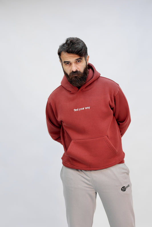 Hoodie burgundy (find your way)