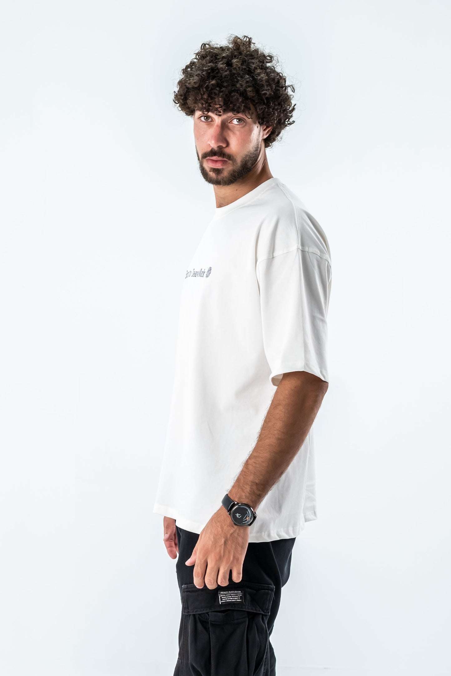 Oversized T-Shirt – “Born to leave a mark” Embroidered Design (white)