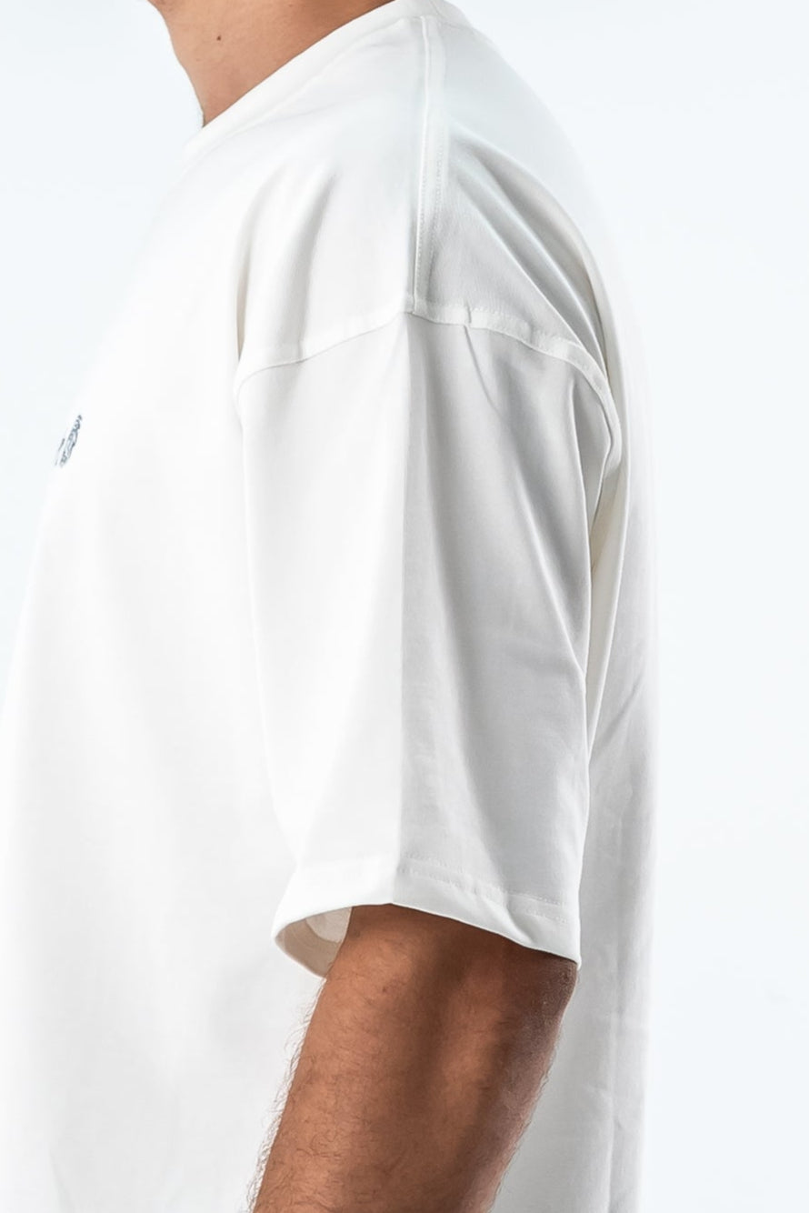 Oversized T-Shirt – “Born to leave a mark” Embroidered Design (white)