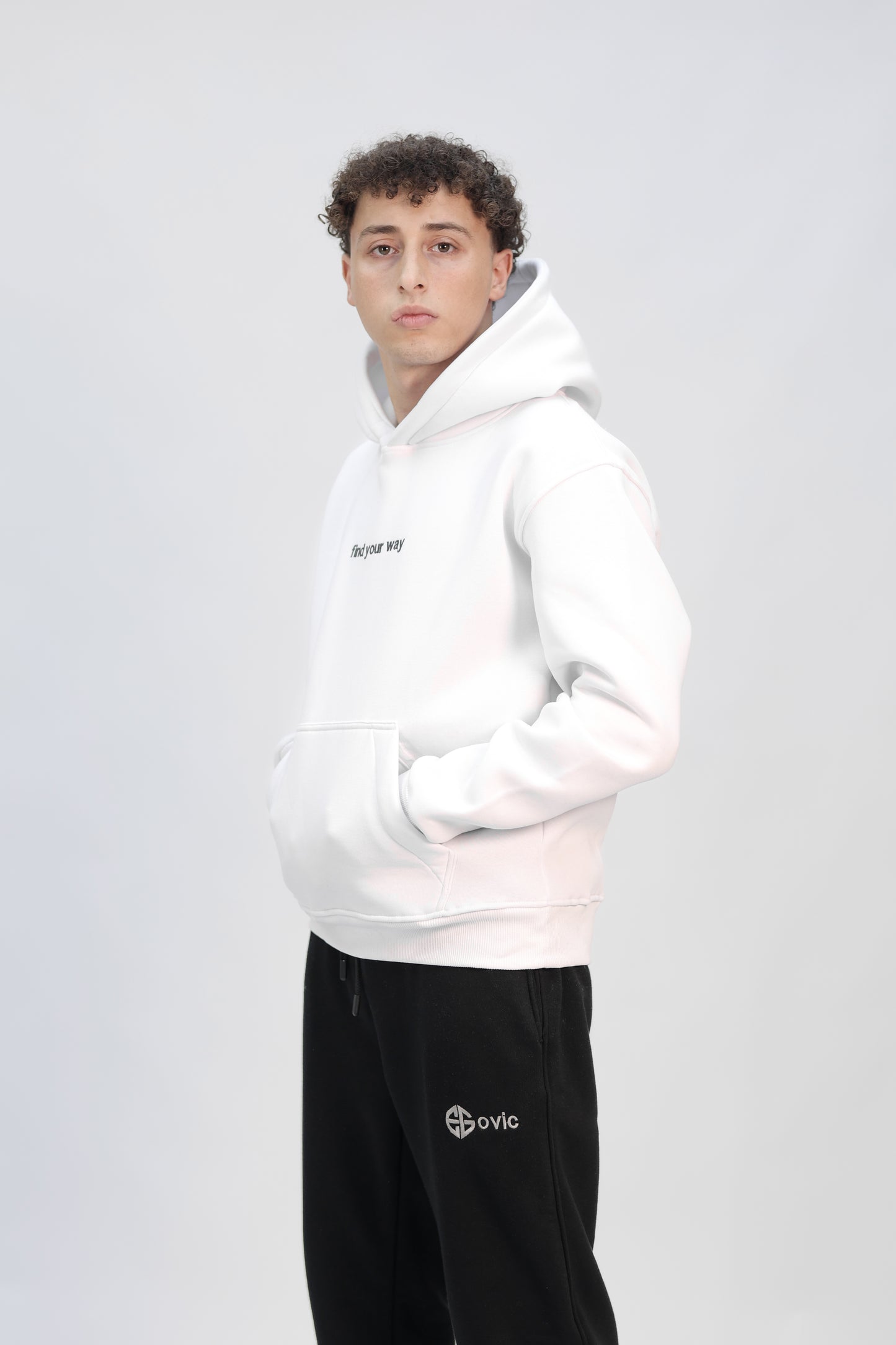 Zip-up Hoodie white (find your way)
