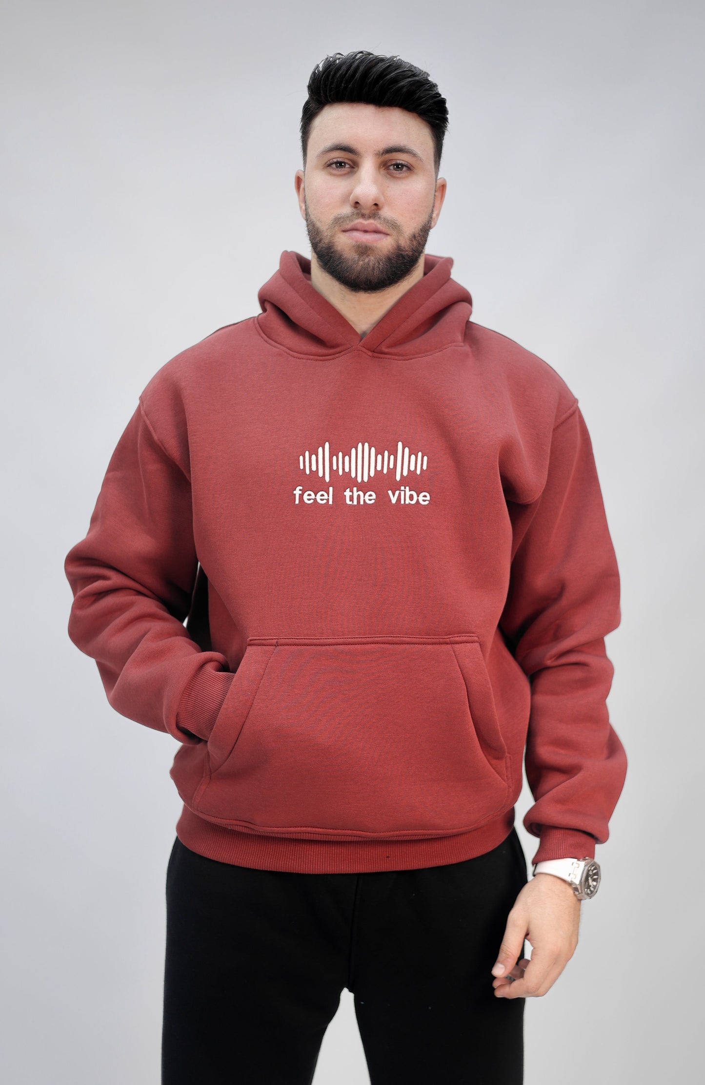 Zip-up Hoodie burgundy (feel the vibe)