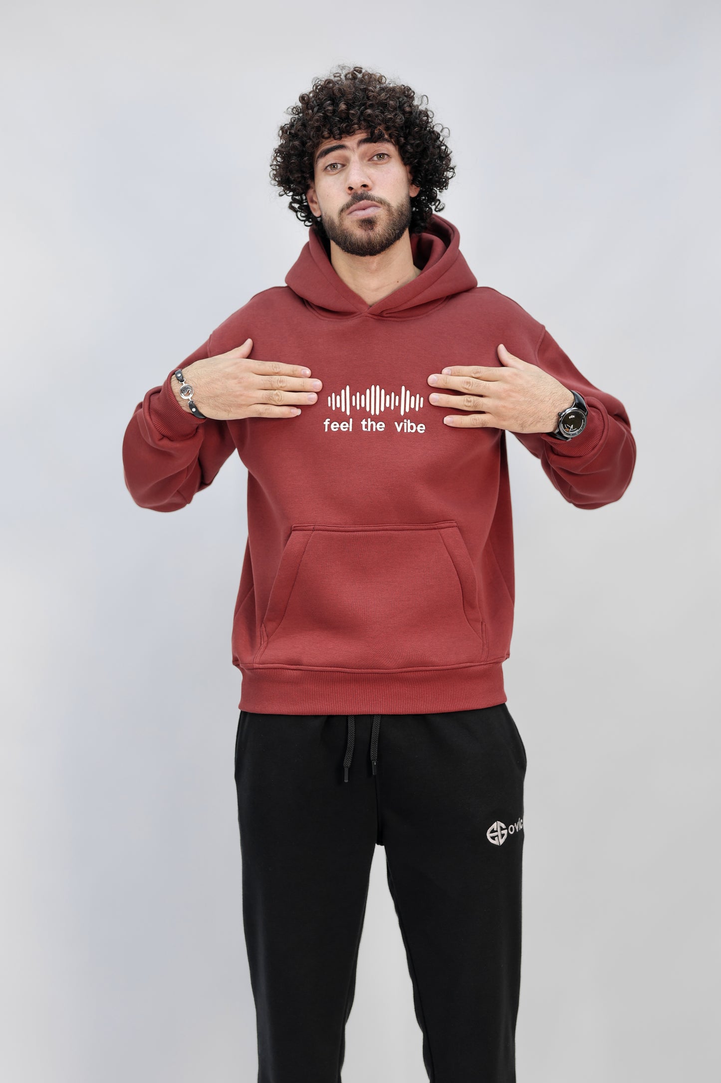 Zip-up Hoodie burgundy (feel the vibe)