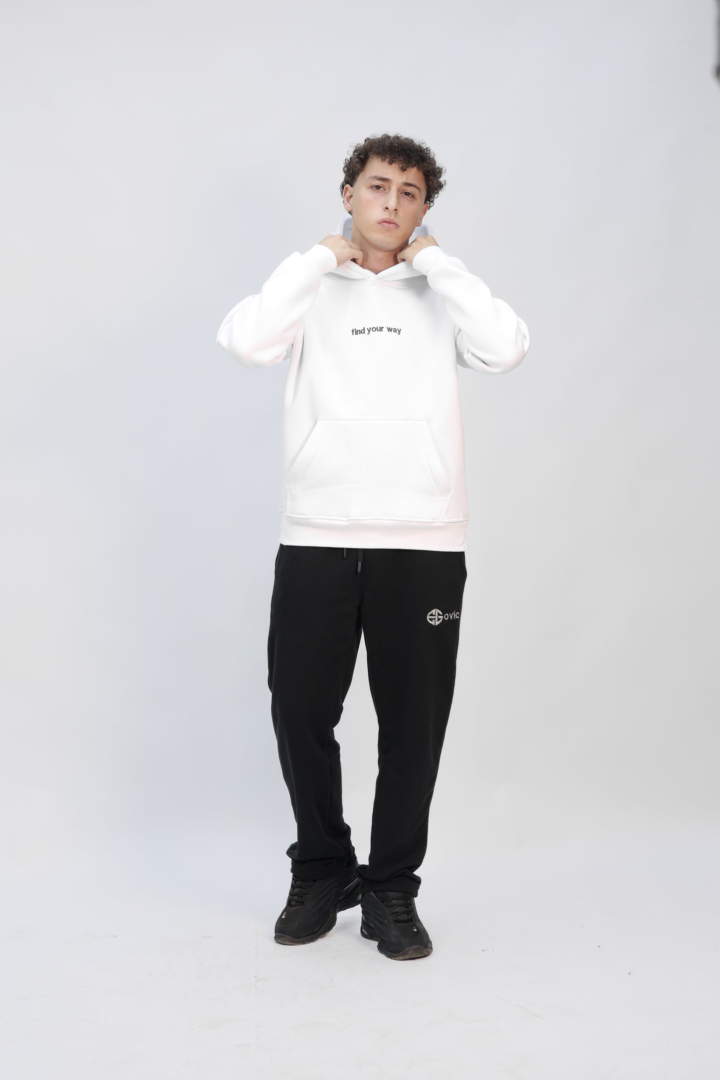 Zip-up Hoodie white (find your way)