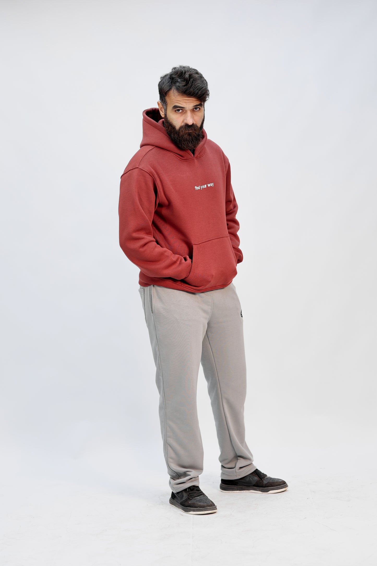 Hoodie burgundy (find your way)