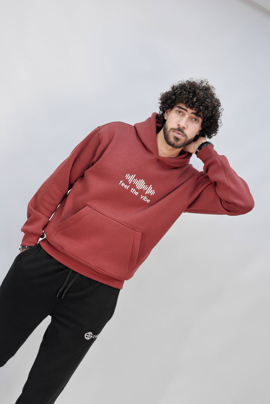 Zip-up Hoodie burgundy (feel the vibe)