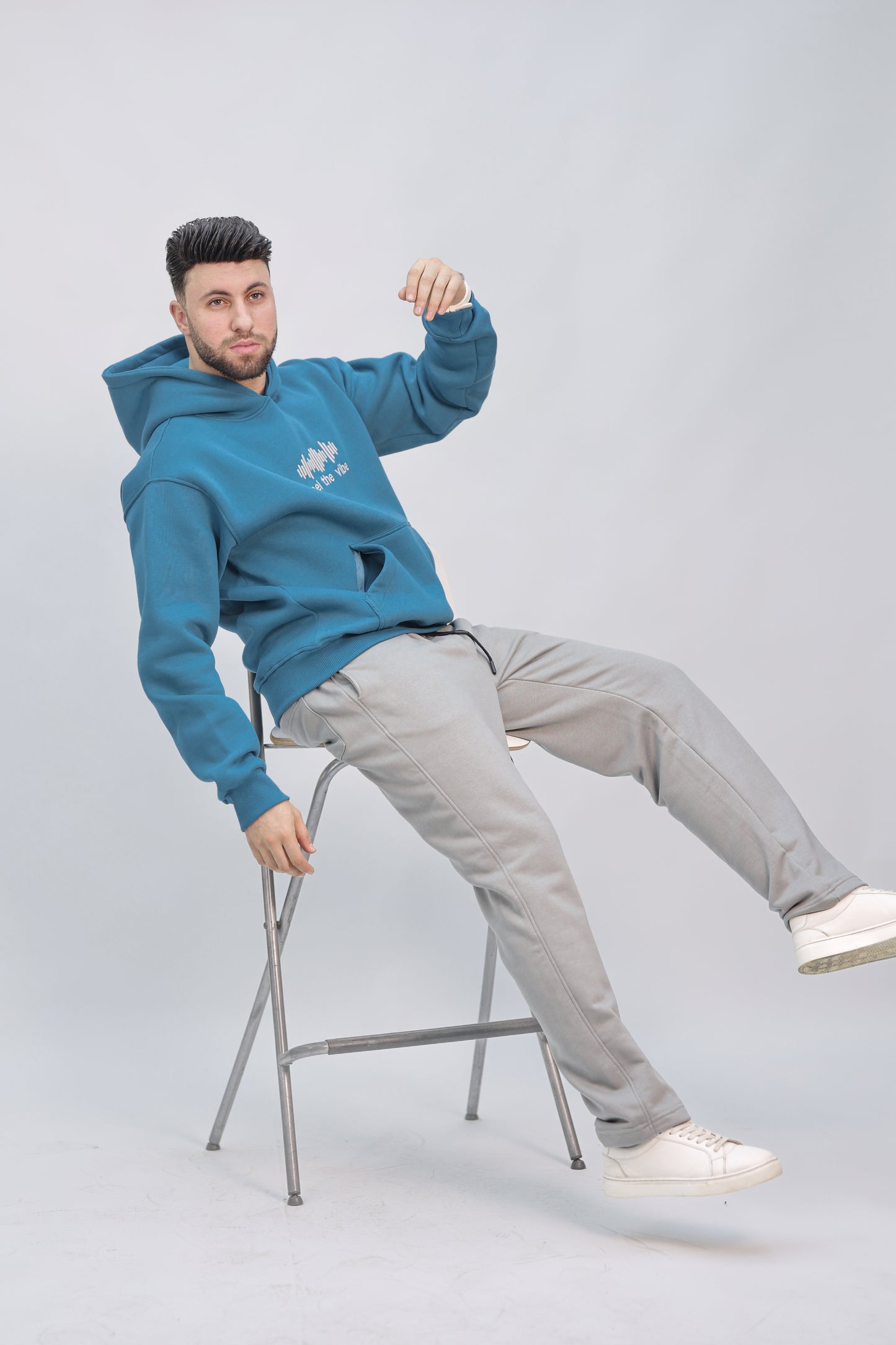 Zip-up Hoodie crystal teal ( feel the vibe )