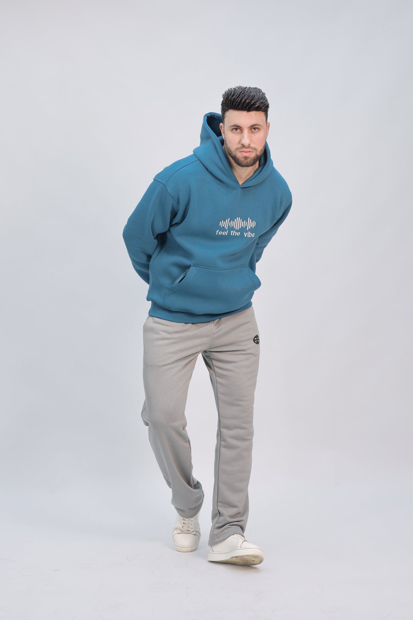 Zip-up Hoodie crystal teal ( feel the vibe )