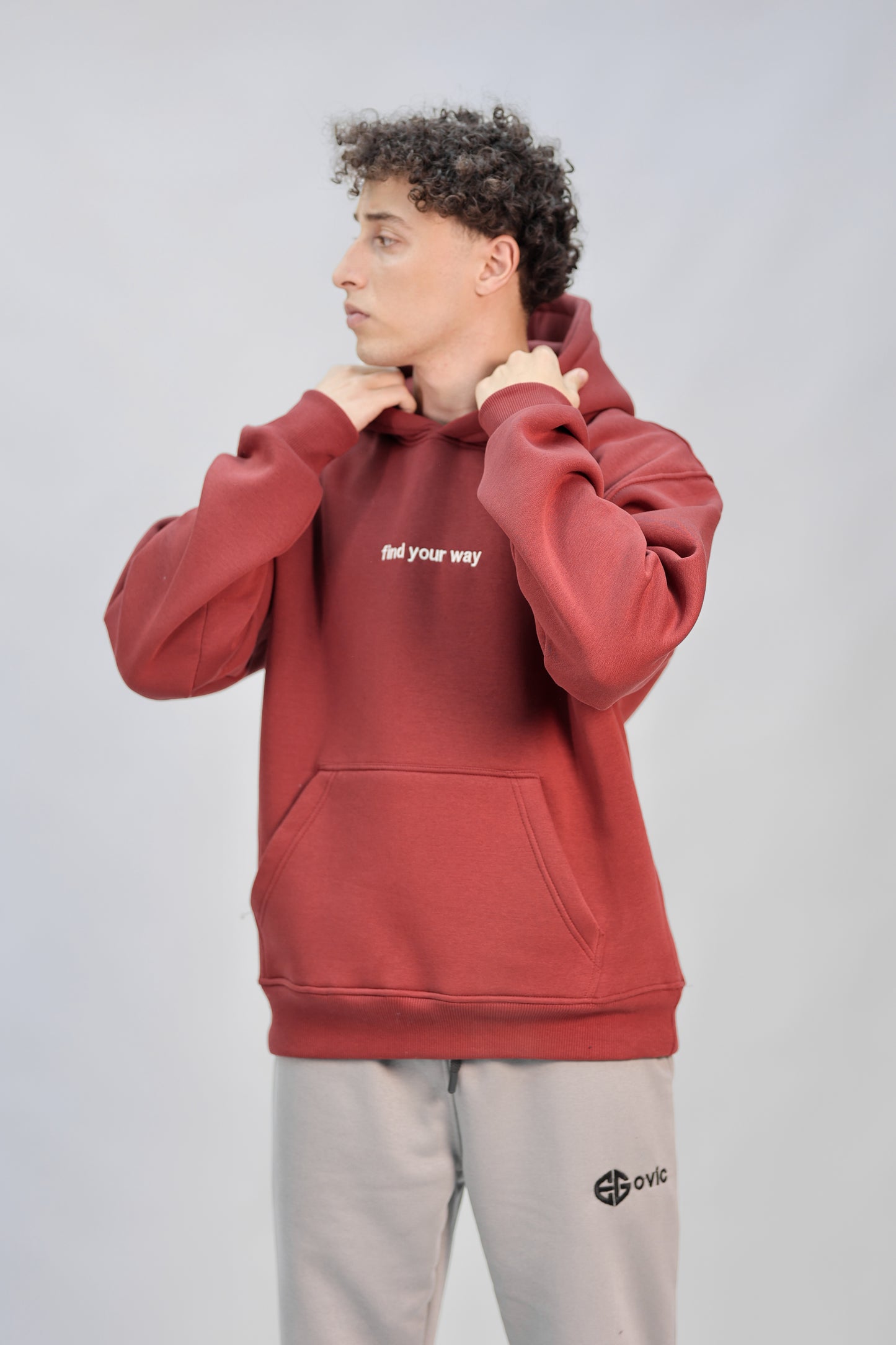 Hoodie burgundy (find your way)