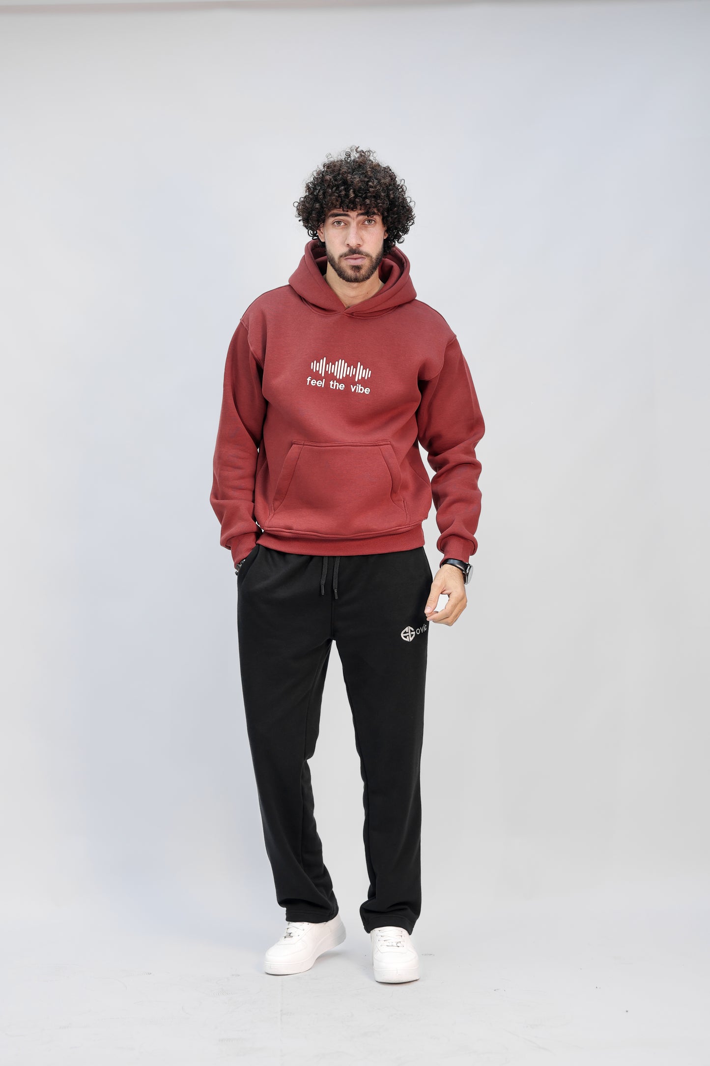 Zip-up Hoodie burgundy (feel the vibe)