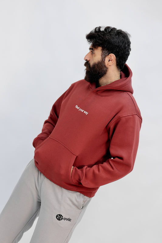 Hoodie burgundy (find your way)