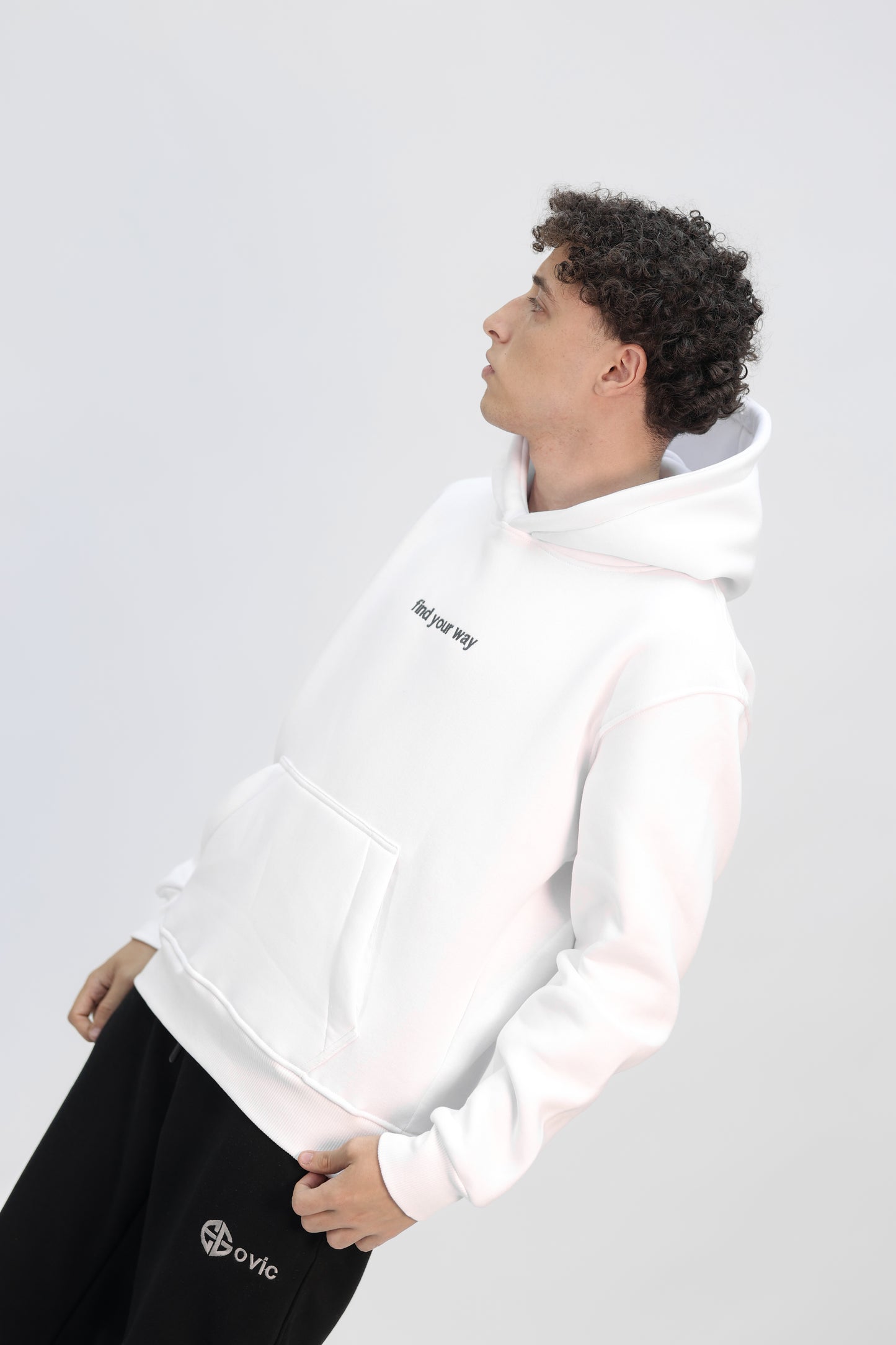 Zip-up Hoodie white (find your way)