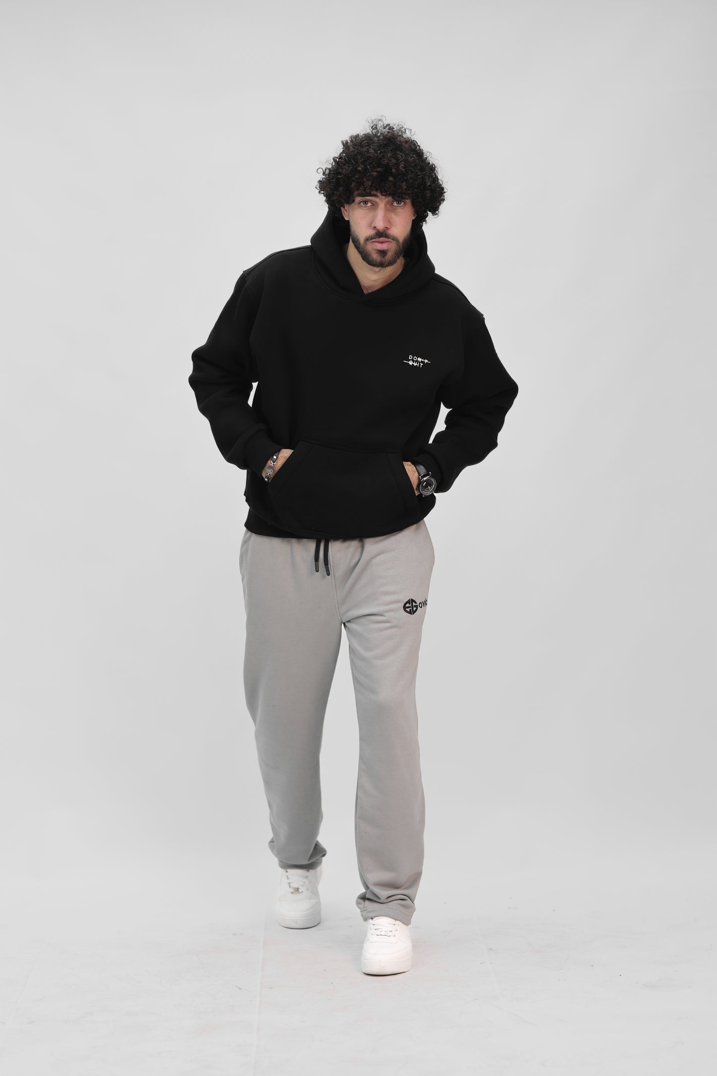 Zip-up Hoodie black ( don't quit )