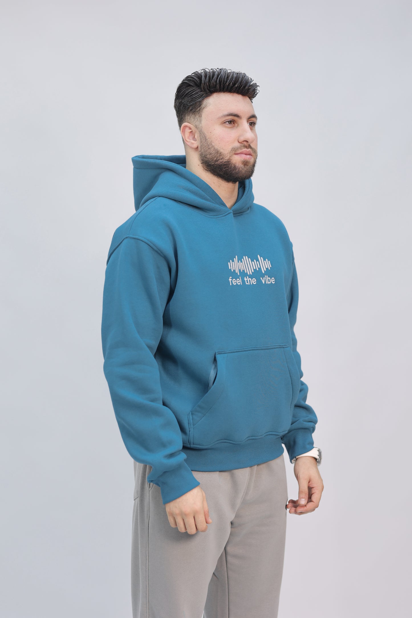 Zip-up Hoodie crystal teal ( feel the vibe )