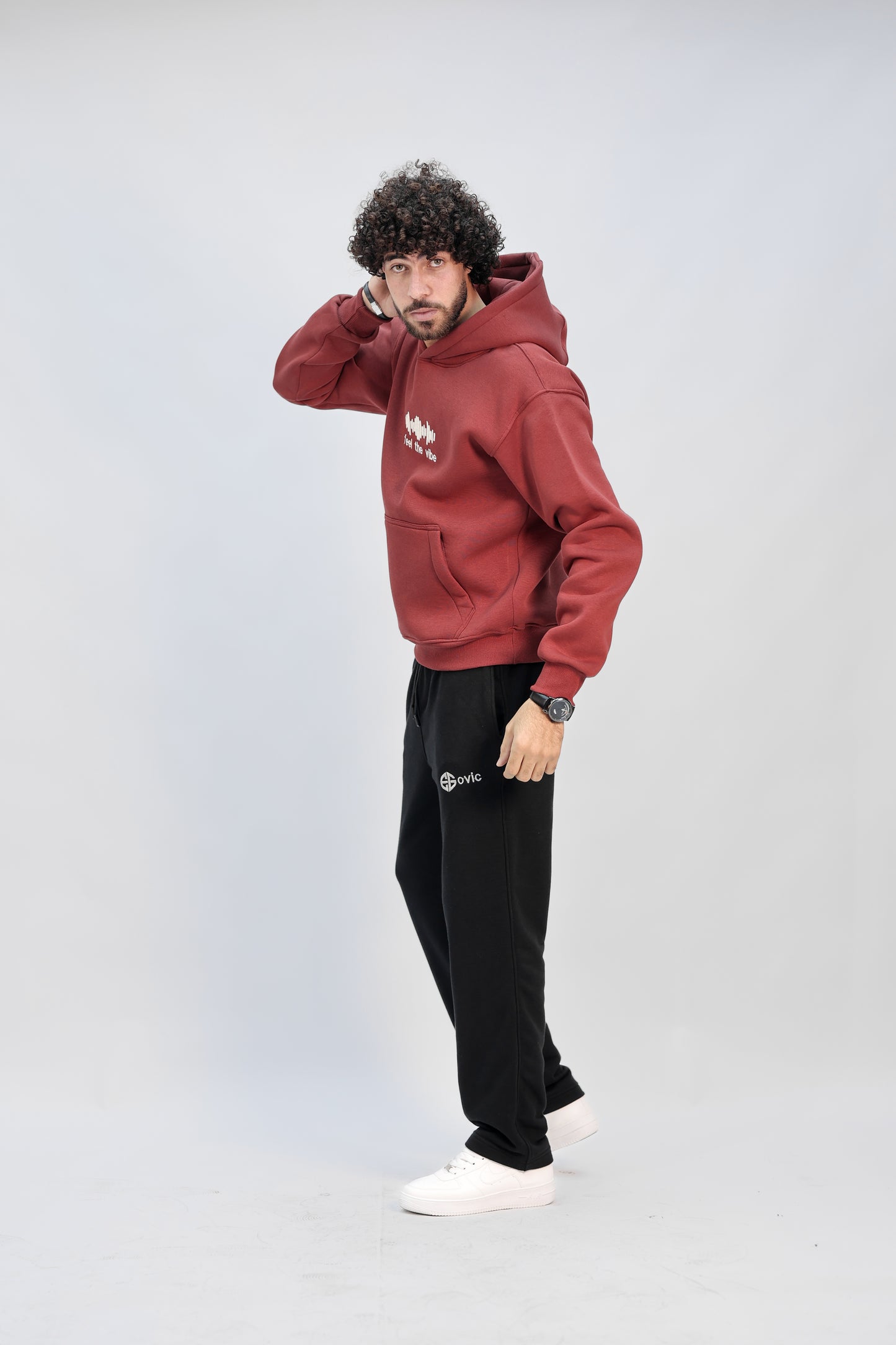 Zip-up Hoodie burgundy (feel the vibe)