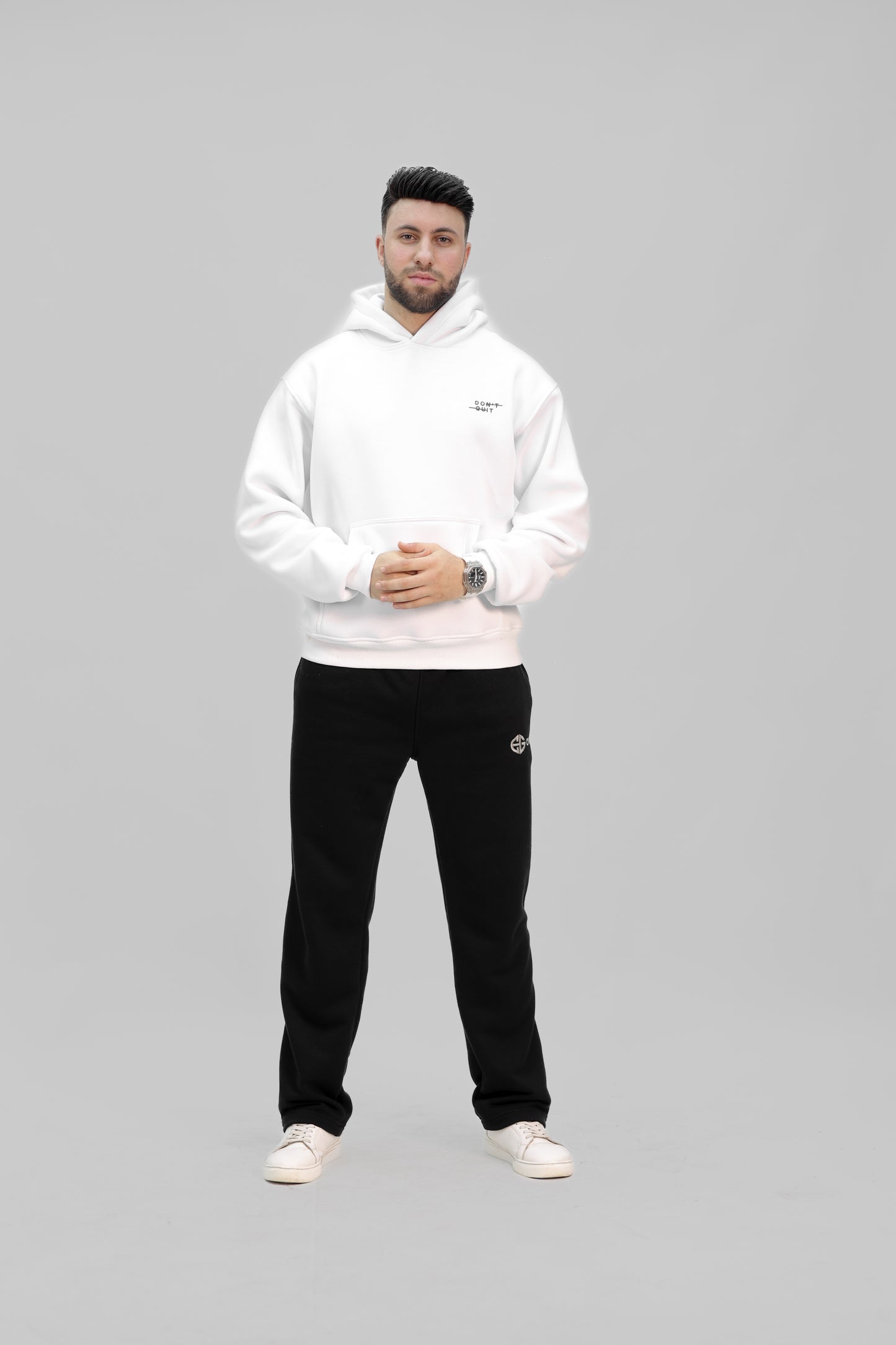 Hoodie white (don't quit)