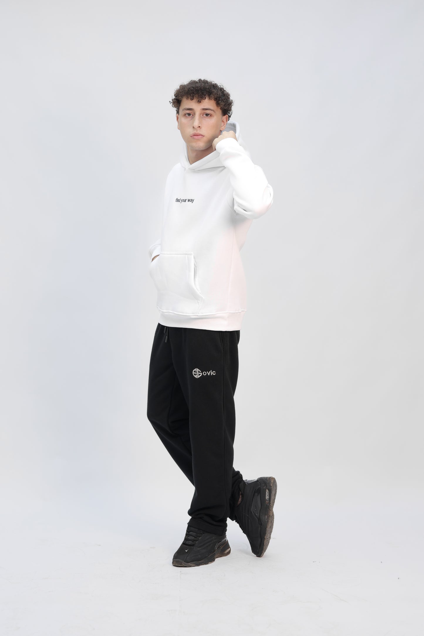 Zip-up Hoodie white (find your way)