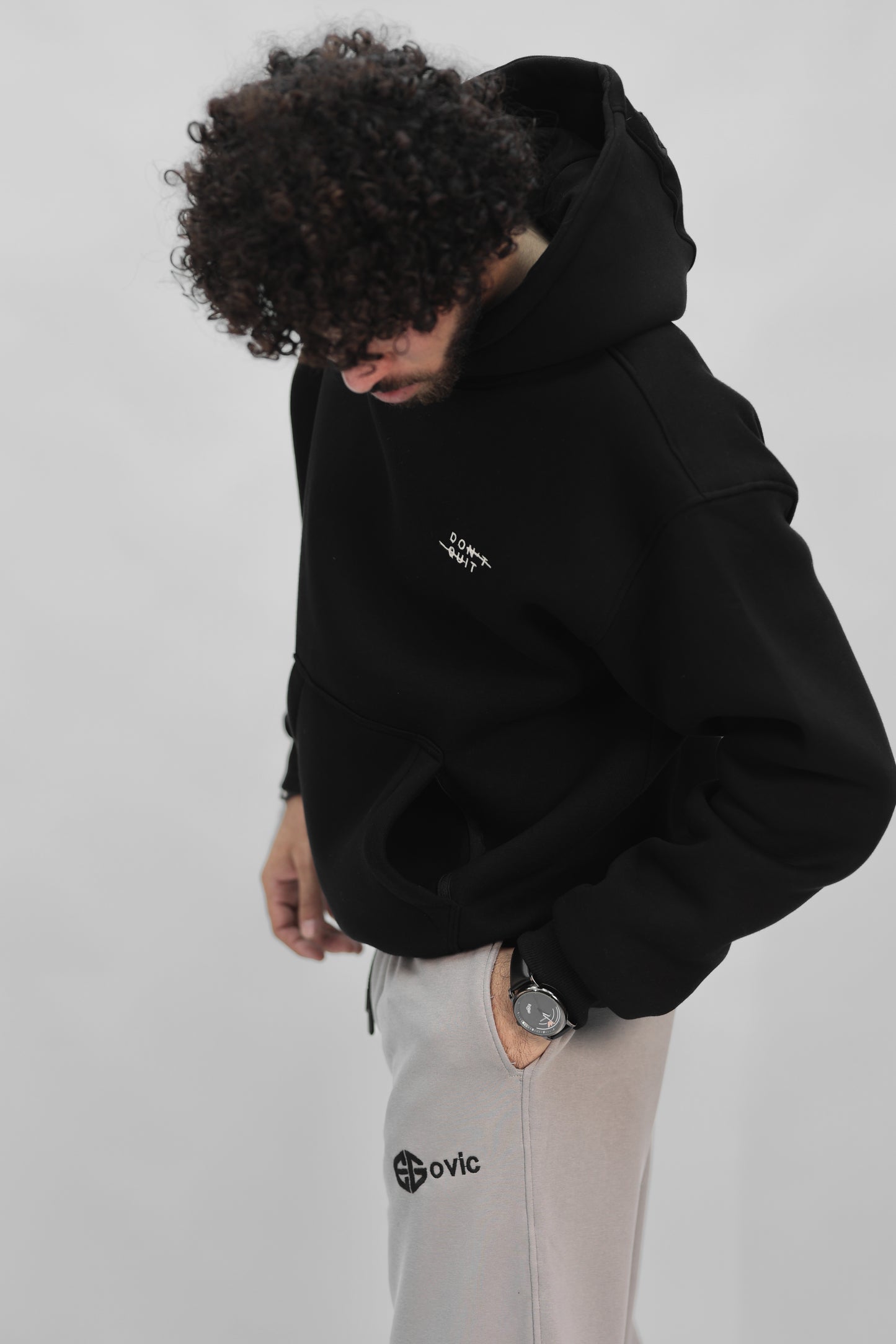 Zip-up Hoodie black ( don't quit )