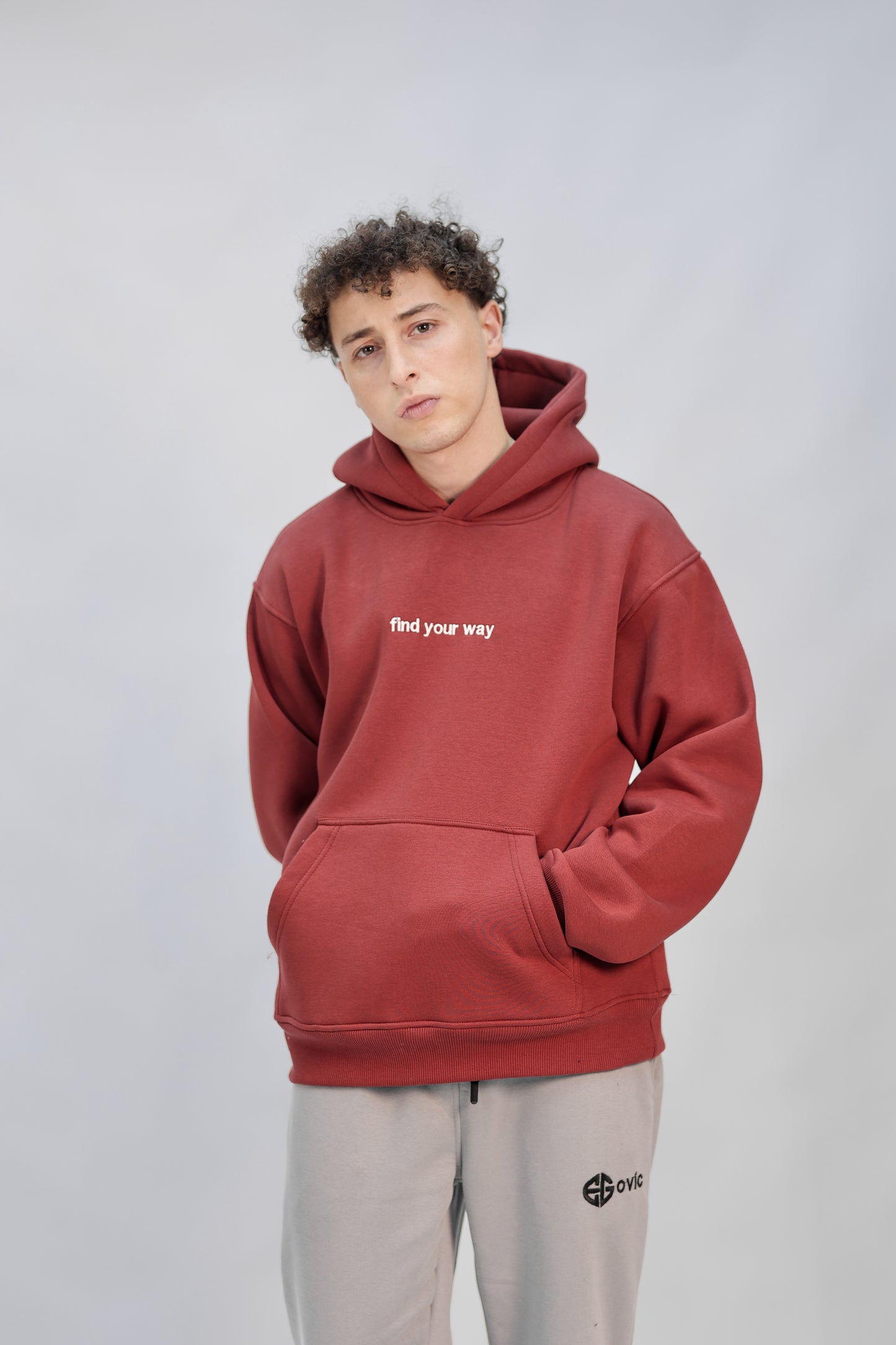 Hoodie burgundy (find your way)