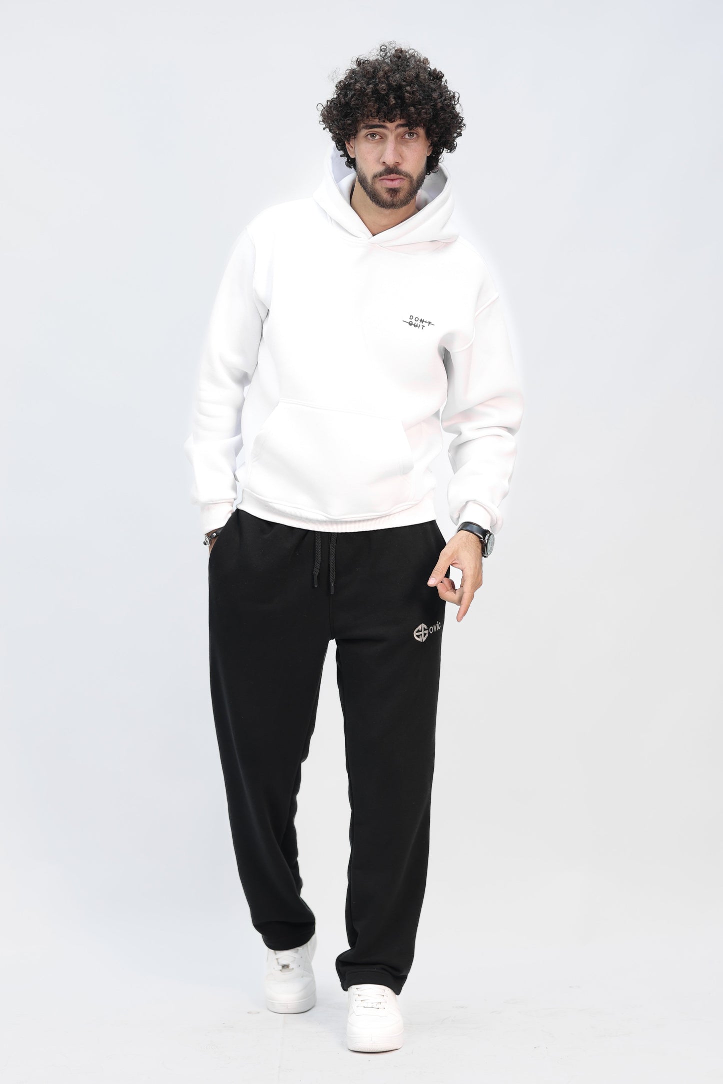 Hoodie white (don't quit)